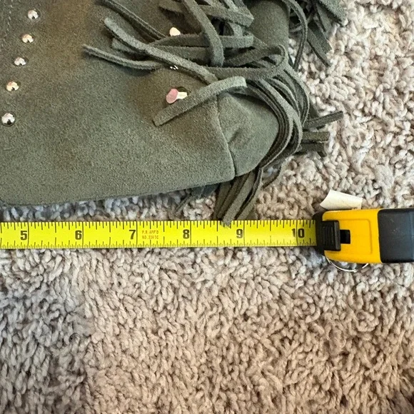 Maje M Bag - Fringe Olive Green Suede - Picture 7 of 8